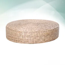 Pillow Japanese Floor Mattress Round Straw Weave Yoga Chair Seat Window Meditating Wooden