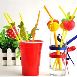 Disposable Cups Straws 50 Paper Parasol Fruit Umbrella Cocktail Drinking Novelty Party Straw