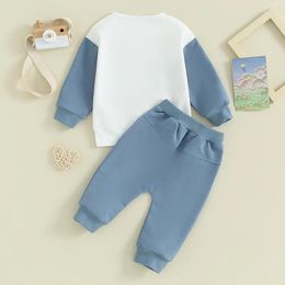 Clothing Sets Baby Pants Outfits Toddler Casual Fuzzy Letter Long Sleeve Round Neck Sweatshirt And Set Infant 2 Piece Suits