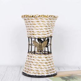 Vases Rattan Woven Vase Flower Bud Round Decorative Floral Container Farmhouse Bottle For