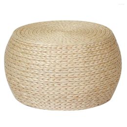 Pillow Blue Grass Floor Pouf Outdoor Jute Ottoman Round Stool Bench Straw Footstool Small Japanese Rattan