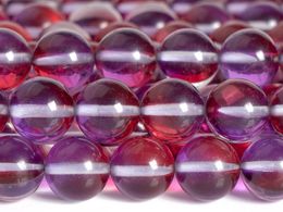 Loose Gemstones Purple Red Mystic Aura Quartz Beads Round Size Options 6/8/10/12mm For Jewelry Making