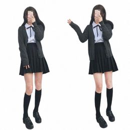 japanese sailor suit lg-sleeved school uniform Cardigan student wear class Japanese JK uniform shirt Cardigan set i6Sh#