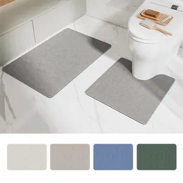 Bath Mats Diatomite Mat Non Slip Toilet Foot Rug U-shaped Floor Bathroom Absorbent Anti-skid Pad Carpet Supply