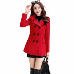 2022 New fi spring and autumn coat women's double-breasted short wool coat solid Colour Korean slim women's Woollen coat Q767#