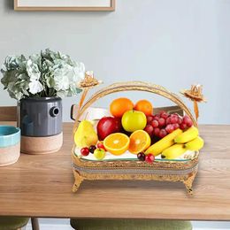 Plates European Style Fruit Basket Multipurpose Rectangle Candy Snack Trays Container For Home Countertop Farmhouse Party Decorative