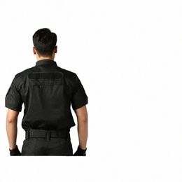 lg Army Training Black Outdoor Clothing Autumn Sleeve Guard Tactical Short Security Summer Uniform Workshop Military i2EB#