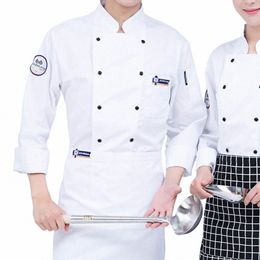 soft Chef Top Lg Sleeve Colorfast Plus Size Lg Sleeves Cook Uniform Stand Collar Cook Uniform Chef Clothes M3qA#