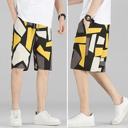 Men's Shorts Men Relaxed Fit Streetwear Summer Sport With Elastic Drawstring Waist Letter Printing Pockets For Active