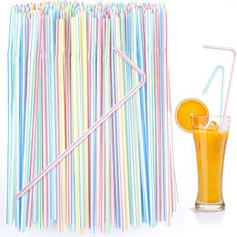 Disposable Cups Straws Multicolor Flexible Drinking Straw Plastic Curved Bendable Drink Tube Reusable Wedding Party Accessories