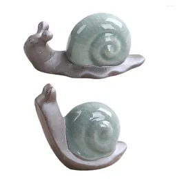 Teaware Sets 2 Pcs Ornaments Chic Snail Decor Ceramic Desk Decorations Tiny Animal Figurines Home Display