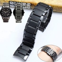 AR1451 AR1452 Ceramic Black Full Strap Band Bracelet Watch 22mm 24mm Mens245f