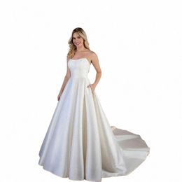 sweetheart Satin Wedding Dres Sexy Backl Bridal Gowns Sleevel Elegant Princ Up Stunning Vestidos De Novia 85Sw#