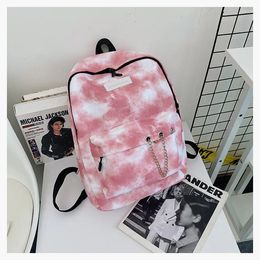 Backpack Fashion Women Tie Dye Print Preppy Style Student Schoolbag High College Bookbag Travel Rucksack Nylon Back Bag