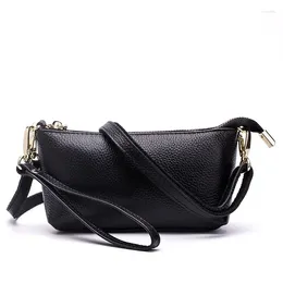 Shoulder Bags Fashion Cow Leather Women's Messenger Phone Clutch Bag Genuine Small Ladies Flap