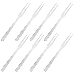 Forks 8 Pcs Stainless Steel Fruit Fork Flatware Appetiser Silverware Dessert Knife And Appetisers Cocktail Salad Small