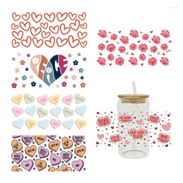 Window Stickers 3D UV DTF Transfers 16oz Cup Wraps Valentine's Day Love Printed For DIY Glass Ceramic Metal Leather Etc. D7209