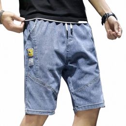 Nuovi pantaloncini di jeans da uomo estivi Pantaloni corti alla moda di alta qualità da uomo coreani Versi di Harajuku High Street Abbigliamento da uomo 2024 i8Up #