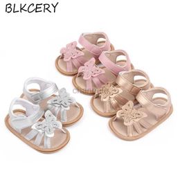 Sandals Infant Baby Girl Sandales Toddler Summer Shoes Newborn Bebes Soft Rubber Sole Footwear for 1 Year Cute Butterfly Sandalen Gifts 240329