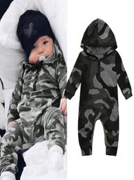 Newborn Infant Baby Boys Girls Romper Overall Camouflage Print Hooded Jumpsuit Clothes Toddler Outfits Bodysuit2490923