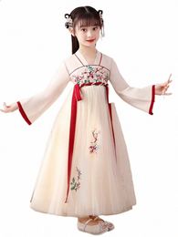 hanfu girl's spring and autumn dr, children's ancient clothing, summer clothing, girl's ancient style, super immortal Tang cl e1zN#