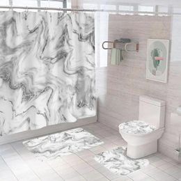 Shower Curtains El Bathroom Accessories 3d Printed Curtain Waterproof Set With Anti-slip Rug Soft Flannel Bath Mat