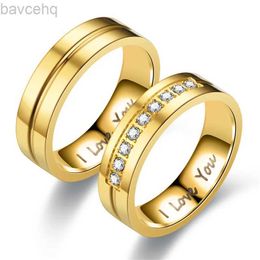 Wedding Rings Fashion Women Men Titanium Steel Ring Classic Letter I Love You Rings Gold Colour Jewellery for Couple Weeding Gift Accessories 24329