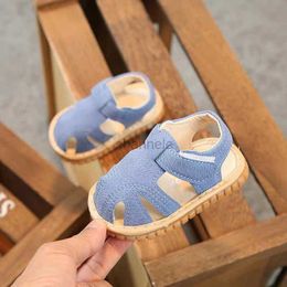 Sandals Summer Baby Shoes Fashion Rome Style Closed Toe Baby Flat Shoes Sandals Soft Sole Baby Sandals Boys Walking Shoes 240329