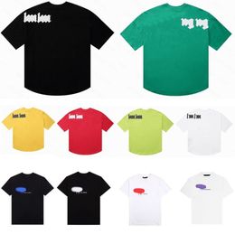 Mens Designer T Shirt Clothes Palms Designers Shirts Women Men Tees Fashion Spray Paint Graffiti Couple Angles Short Sleeves Loose Tide Brand Crew Neck Letter