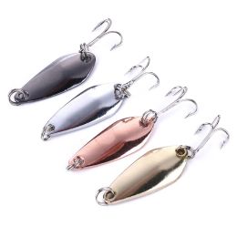 Hengjia Fishing Spoon Lures 50pcs New arrival hooks spinner Hard Bait Spoons metal Fishing Lure fly fishing ZZ