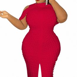summer Women's Sexy Fi Large Bubble Bead Solid Colour Dr Sexy Plus Size Party Club Evening Dres Wholesale Dropship R8c7#