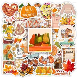 Gift Wrap Cute Autumn Fall Stickers Vintage Art Pumpkin DIY Toy Decorative Decal For Phone Luggage Laptop Bottle Scrapbook Waterproof