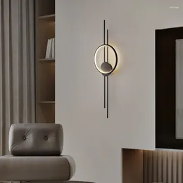 Wall Lamp Gold Black Brass LED Restaurant Bedroom Atmosphere Minimalist