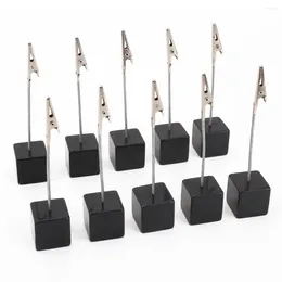 Bowls Card Holder Square Memo Clip Po Office Note - 10 Pieces (Black)