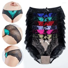 Women's Panties Sexy Ladies Lace Transparent Large Size Cotton Crotch Hollow Female Triangle Underwear Breathable Quality