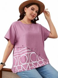 gibsie Plus Size Butt Print Casual T Shirt Women Summer Short Sleeve O-Neck Tee Big Size Ladies Korean Clothes 1XL 2XL 3XL G2nM#