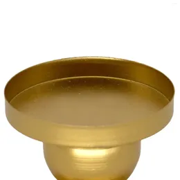 Candle Holders 2 Pieces Holder Pillar Tray Round Home Decoration 2.4inch Tall Candlelight For Wedding Table Centerpiece