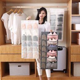 Storage Bags Luluhut Wall Hanging Bag Wardrobe Organizer Double Side Underwear Bra Socks Sorting Bedroom Pouch