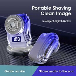 Electric Shavers Mini Electric Shaver Waterproof Shaver Portable Male Travel Shaver with Digital Display USB Rechargeable Dry Wet Shave Razor 240329