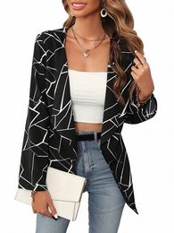 plus Size Women Casual Roll Tab Sleeve Open Frt Blazer f0Lv#