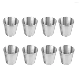 Wine Glasses 6 Pcs Glass Espresso Cups Stainless Steel Portable Drinking Tumblers S Seasoning Bar Travel