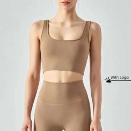 Lu Align T-Shirt Lu Square Neck Women's Sports Underwear Womens Bra Fitness Running Top Yoga Vest Yoga Pants Lemon Sports 2024