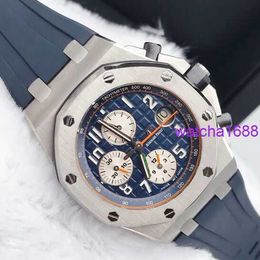 Nice AP Wristwatch Royal Oak Offshore Series Precision Steel Automatic Machinery 42mm Date Timing Function Mens Watch Blue Plate 26470ST.OO.A027CA.01 Rubber Strap