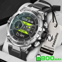 Wristwatches Outdoor Sport Smart Watch Men 800mAh Long Life Battery Bluetooth Call IP68 Waterproof Fitness Tracker SmartWatch For Android ios 24329