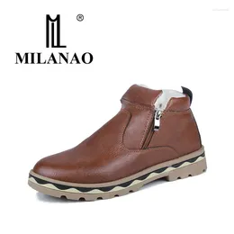 Walking Shoes Men Boots 2024 MILANAO Arrival Winter Warm Snow Boot Snkle For Sports