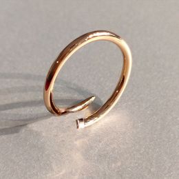 2022 Luxury quality V gold charm punk thin nail ring in three Colour plated for women wedding Jewellery gift have stamp box PS45442466