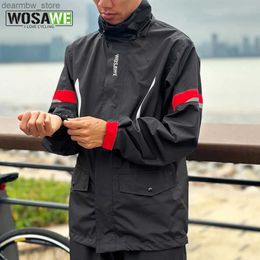 Cycling Jackets WOSAWE Cycling Raincoat Camping Rain Jacket Waterproof Rainproof Reflective Sport Rain Coat Ropa Ciclismo Mountain Bike Clothes24329