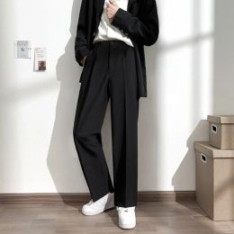 Pants Men Suit Pants Solid Full Baggy Casual Wide Leg Trousers for Mens Khaki Black White Japanese Style Streetwear Oversize Pants Man