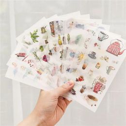 Gift Wrap 6 Sheets Cartoon Washi Stickers Cute Sticker For DIY Scrapbook Journal Supplies & Tools