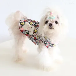Dog Apparel Flowers Are Full Of Moon Round Vest 2024 Autumn And Winter Cat Clothing Pet